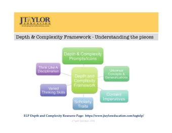 Depth &amp; Complexity Framework - Understanding the pieces  ELP Depth and Complexity Resource
