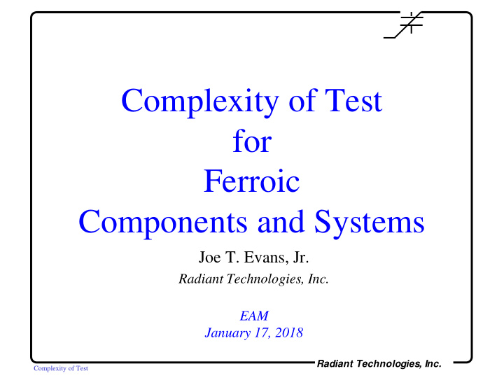 complexity of test