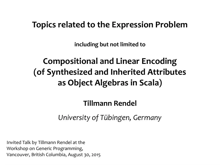 topics related to the expression problem