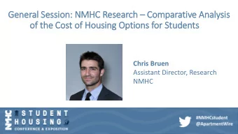 Gen  eneral Session:  on: N  NMHC R  C Research  h  Co  Compar  arative A  Anal  nalysis  of the