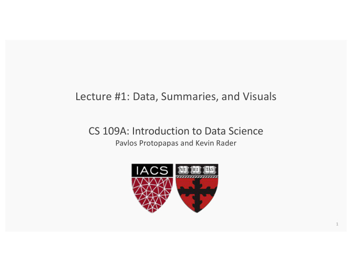 lecture 1 data summaries and visuals
