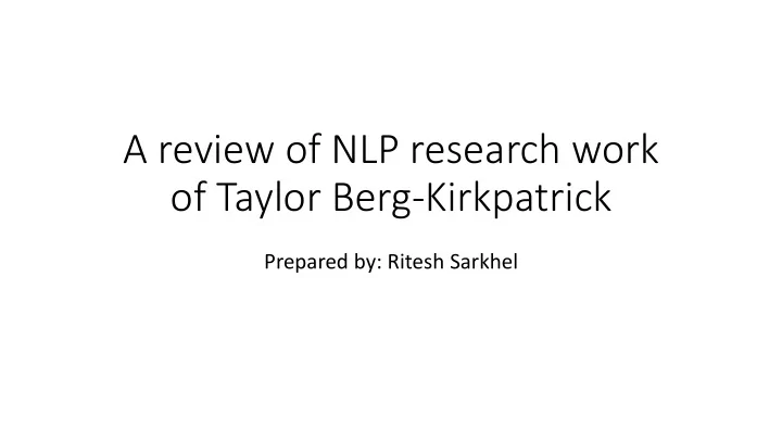 of taylor berg kirkpatrick
