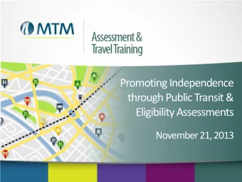Eligibility Assessments  November 21, 2013  Introduction  Chris Hunter  Assessments Project