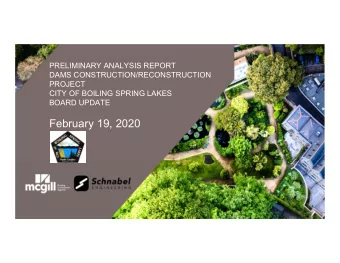 February 19, 2020  Outlines    SPRING    Recommended Repairs and  LAKE  ALLEN CREEK