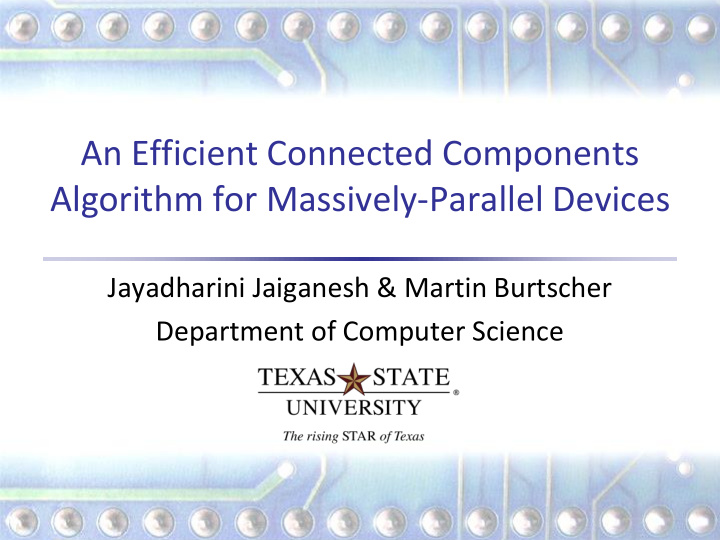 algorithm for massively parallel devices
