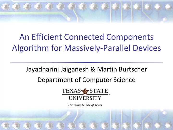 algorithm for massively parallel devices
