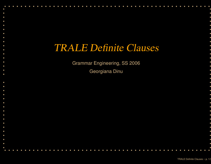 trale definite clauses
