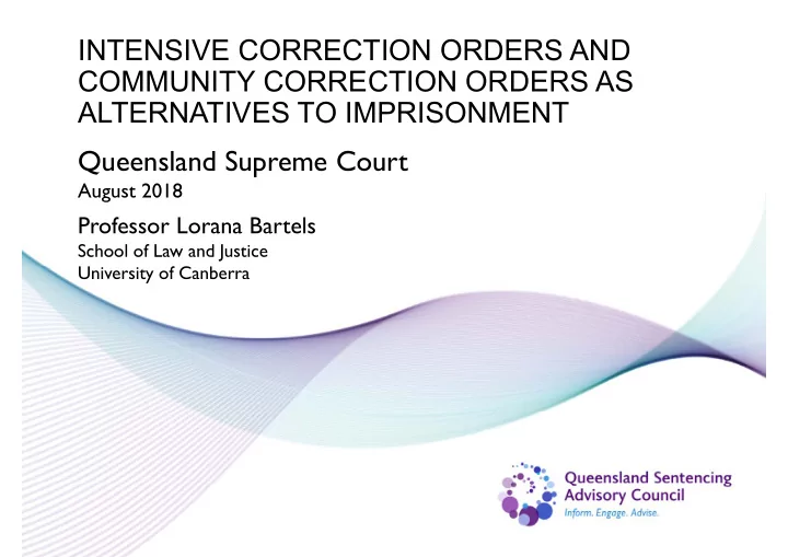 intensive correction orders and community correction