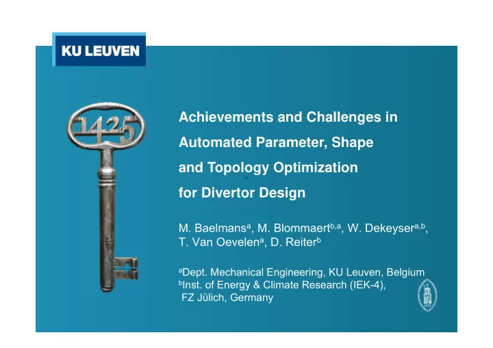 achievements and challenges in automated parameter shape