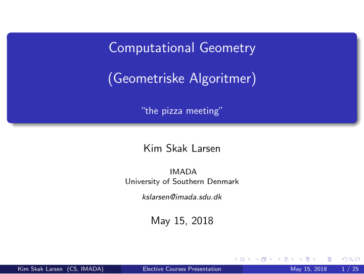 computational geometry geometriske algoritmer