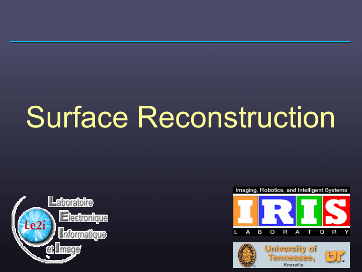 surface reconstruction approach