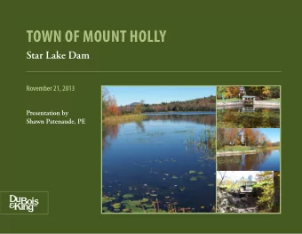 Town of MounT Holly  Star Lake Dam  November 21, 2013  Presentation by  Shawn Patenaude, PE  1