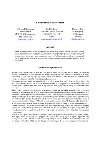 Spidronised Space-fillers  Walt van Ballegooijen  Paul Gailiunas  Dniel Erdly  Parallelweg 18