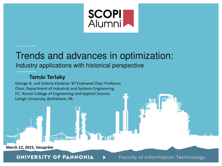 trends and advances in optimization