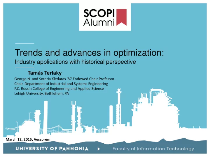 trends and advances in optimization