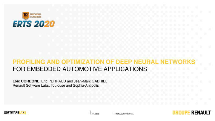 profiling and optimization of deep neural networks for
