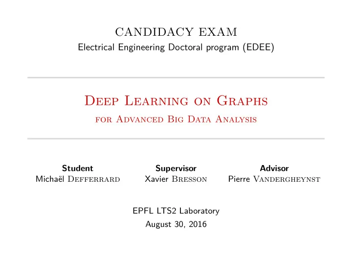 deep learning on graphs