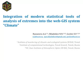Integration of modern statistical tools of  analysis of extremes into the web-GIS system
