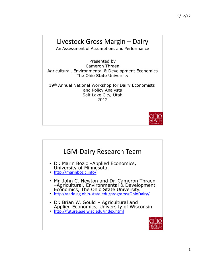 livestock gross margin dairy