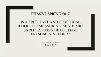 PHASE  SE I:  I: SP  SPRIN  RING 2  2017  IS A FREE, FAST AND PRACTICAL  TOOL FOR MEASURING