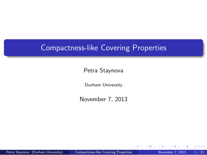 compactness like covering properties