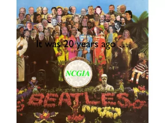 It was 20 years ago   NCGIA  Five Highlights  Highlight #1  The Research Initiative Model