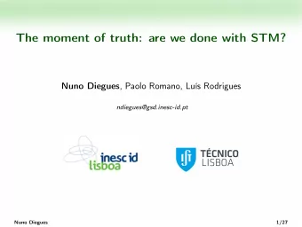 The moment of truth: are we done with STM? Nuno Diegues , Paolo Romano, Lus Rodrigues