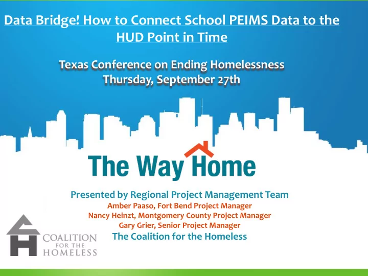 data bridge how to connect school peims data to the hud