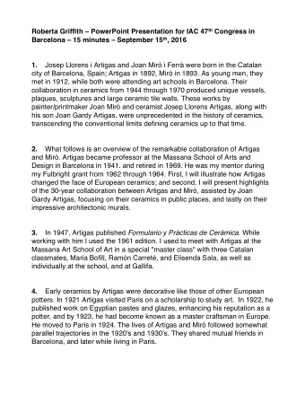 Roberta Griffith  PowerPoint Presentation for IAC 47 th Congress in Barcelona  15 minutes