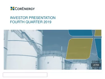 INVESTOR PRESENTATION  FOURTH QUARTER 2019  1  Disclaimer  This presentation contains certain