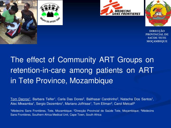 the effect of community art groups on retention in care
