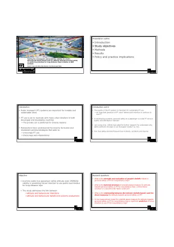 Introduction  Study objectives  Methods  Results  Policy and practice implications