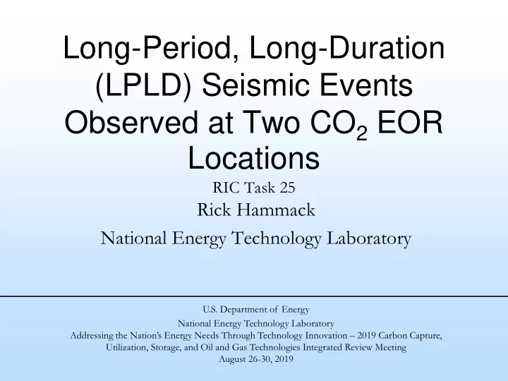 long period long duration lpld seismic events observed at