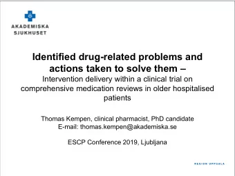 Identified drug-related problems and actions taken to solve them   Intervention delivery within