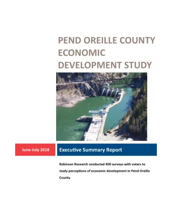 DEVELOPMENT STUDY Executjve Summary Report June-July 2018  Robinson Research conducted 400 surveys