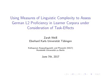Using Measures of Linguistic Complexity to Assess  German L2 Proficiency in Learner Corpora under