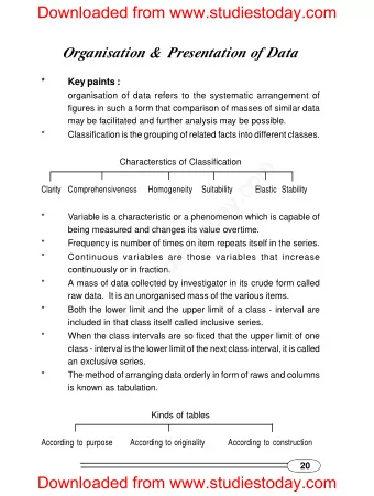 m  Characterstics of Classification  o  c  .  Clarity Comprehensiveness  Homogeneity  Suitability