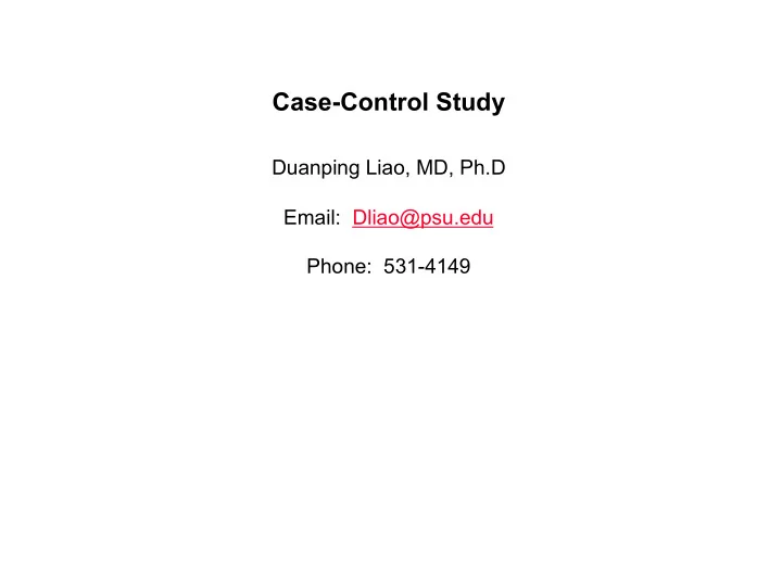 case control study