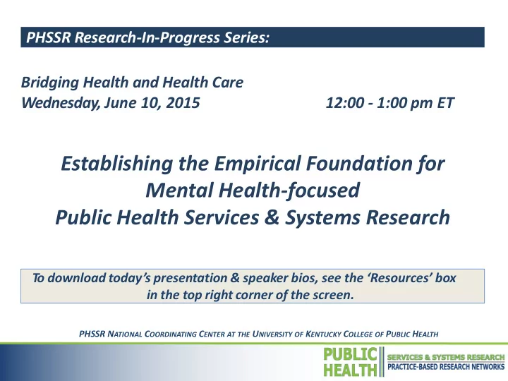 mental health focused