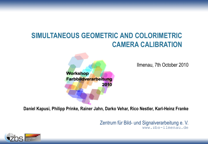 simultaneous geometric and colorimetric camera calibration