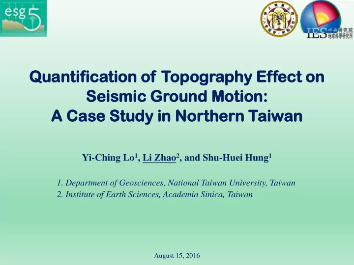 qua uantification n of of top opography ef effect on on