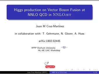 Higgs production on Vector Boson Fusion at NNLO QCD in NNLOjet  Juan M Cruz-Martinez  in