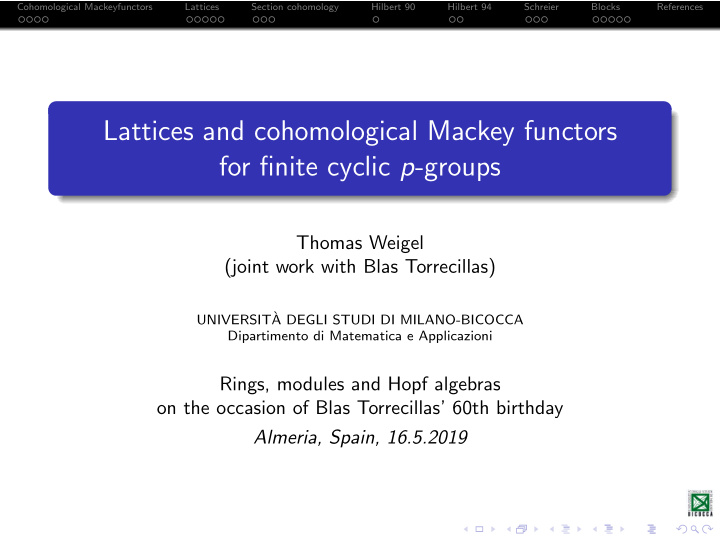 lattices and cohomological mackey functors for finite