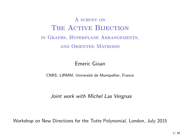 the active bijection