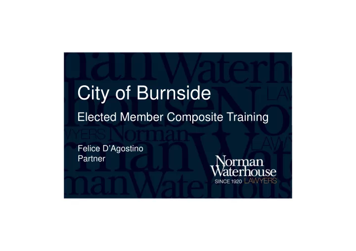 city of burnside