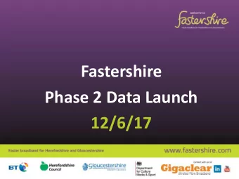 Phase 2 Data Launch  12/6/17  Whats the Problem?  Fast, reliable and resilient internet
