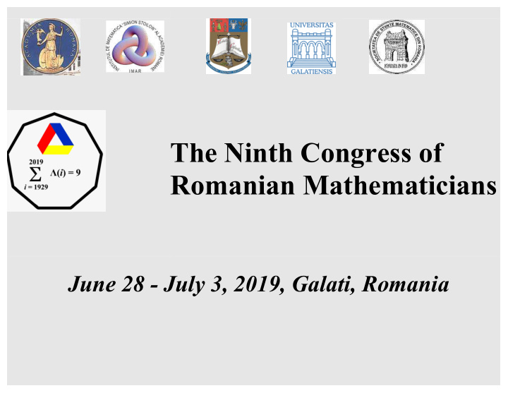 the ninth congress of romanian mathematicians