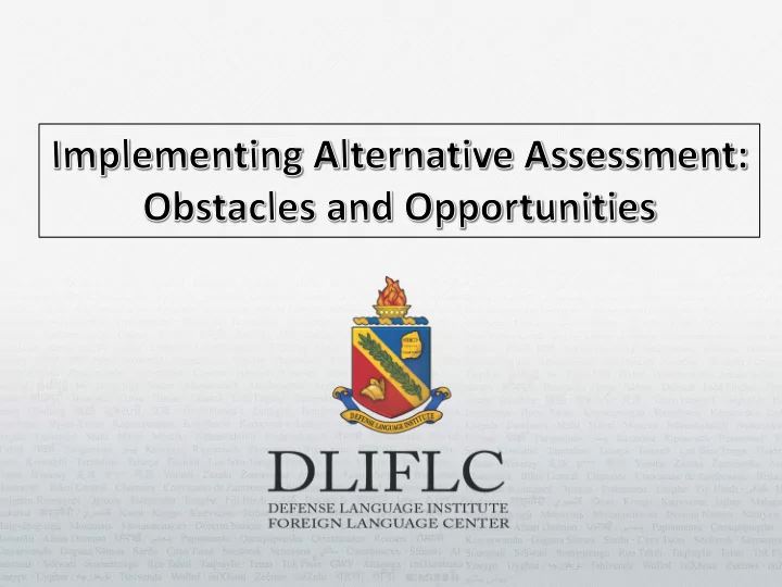 traditional vs alternative assessments
