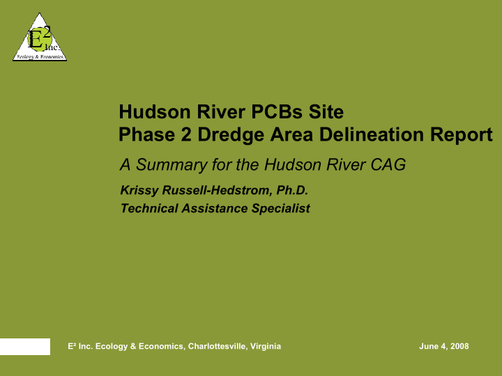 hudson river pcbs site phase 2 dredge area delineation