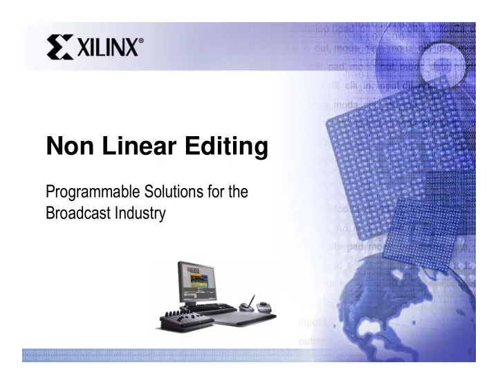 non linear editing